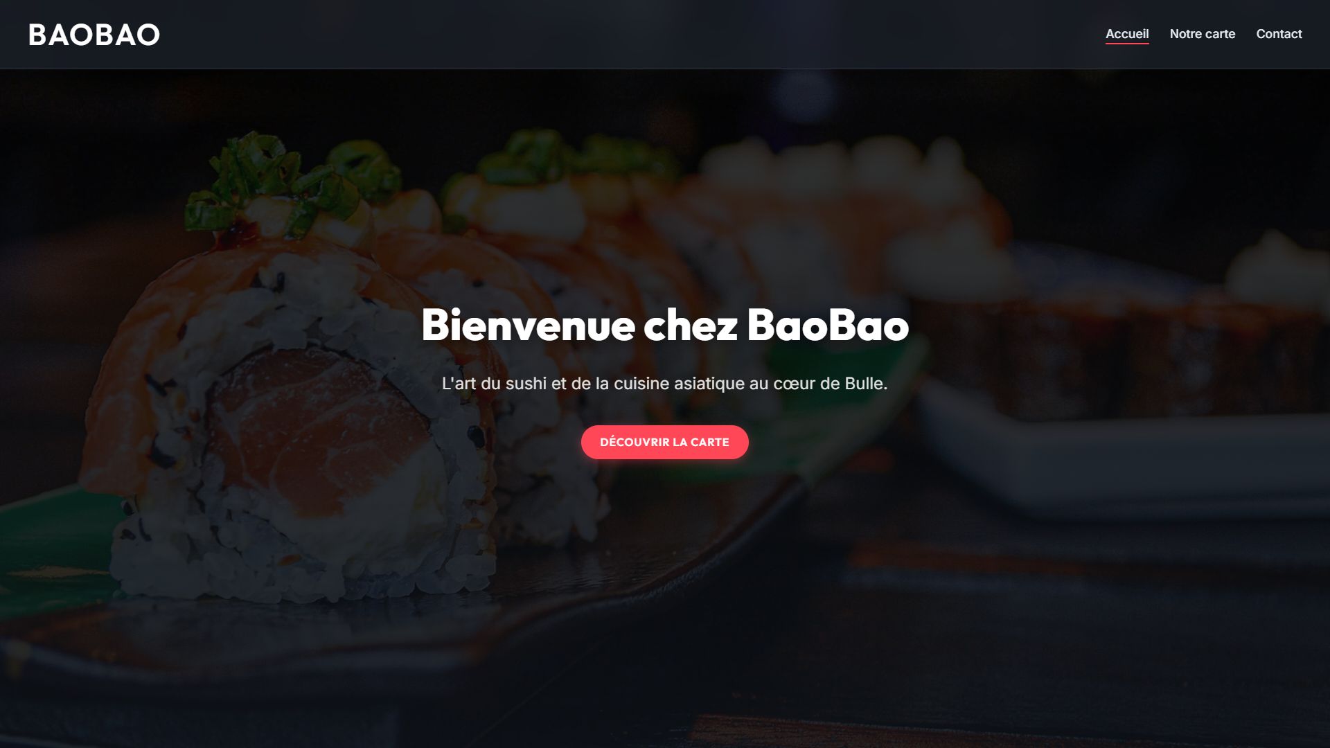 Création site web restaurant BaoBao Bulle — menu interactif WordPress