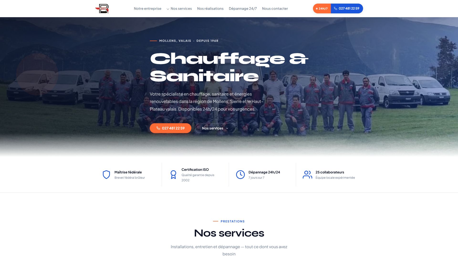 Création site web Berclaz & Romailler SA — chauffage et sanitaire